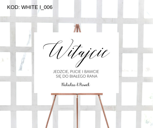 Pozioma Tablica Powitalna WHITE I BARVNA