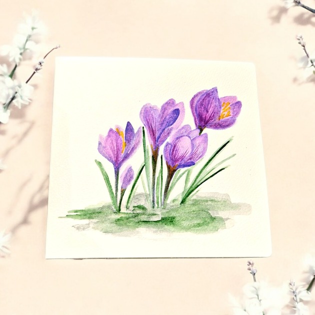 grafiki i ilustracje Kartka okolicznościowa ręcznie malowana na urodziny, imieniny, podziękowanie