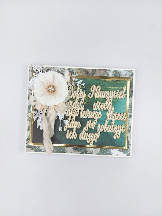 kartki scrapbooking Opakowanie na Merci dla Nauczyciela