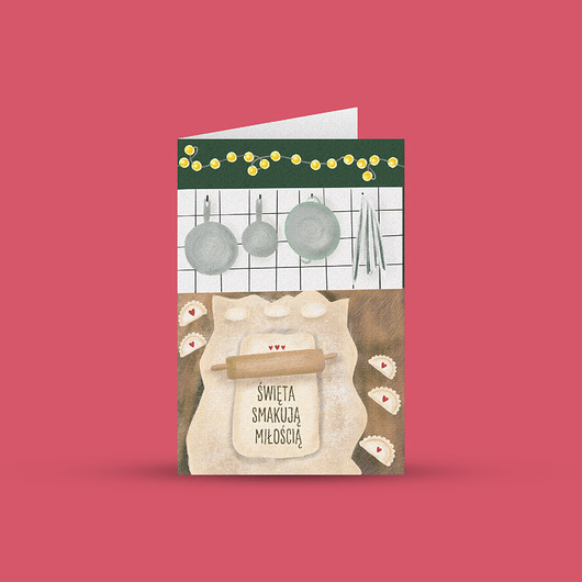 kartki okolicznościowe - wydruki Kartka świąteczna- Święta smakują miłością