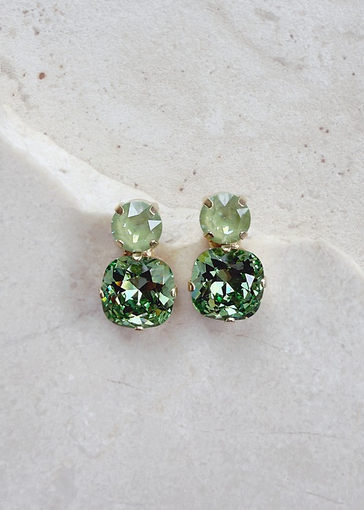 kolczyki pozłacane Kolczyki pozłacane AMORE: Paradise Green & Peridot