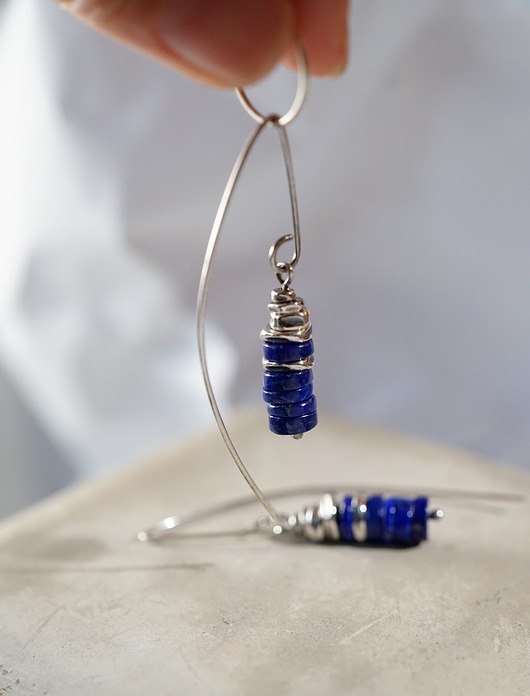 kolczyki srebrne Lapis Lazuli i srebro