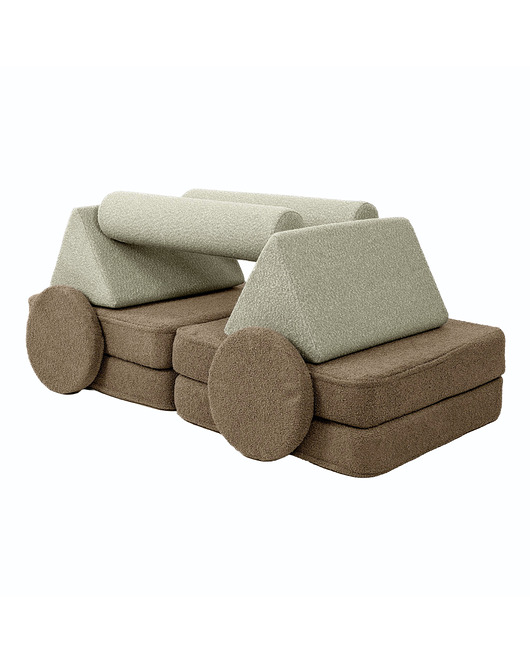 sofy i szezlongi Sofa modułowa Montessori dla dzieci brązowa - tor przeszkód - plac zabaw
