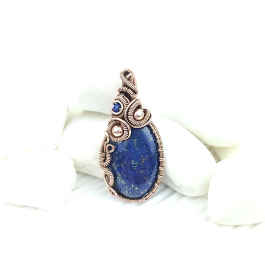 wisiory Wisiorek wire wrapping z lapis lazuli