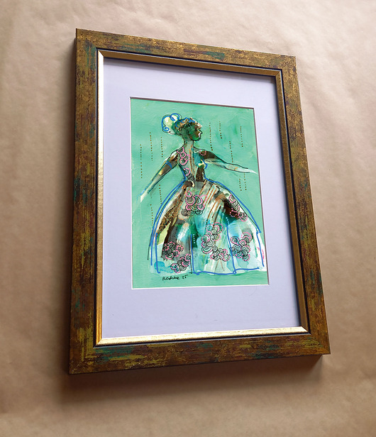 obrazy Kumoszka 2 - akwarela 16x24 cm unikat