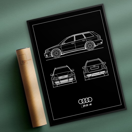 plakaty Plakat Legendy Motoryzacji - Audi RS4