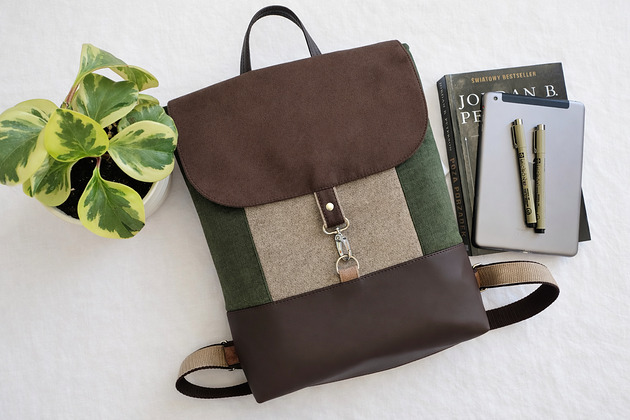 plecaki Damski plecak w kolorach ziemi.