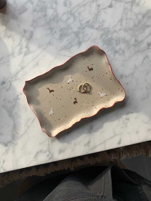 pojemniki na biżuterię Talerzyk na Biżuterię z Lamami