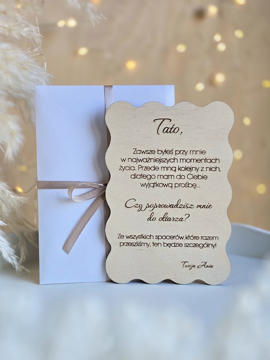 zaproszenia i kartki na ślub Kartka dla Taty - prośba o poprowadzenie do ołtarza