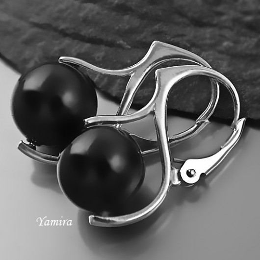 kryształ Swarovski Mystic Black subtelle - kolczyki yamira