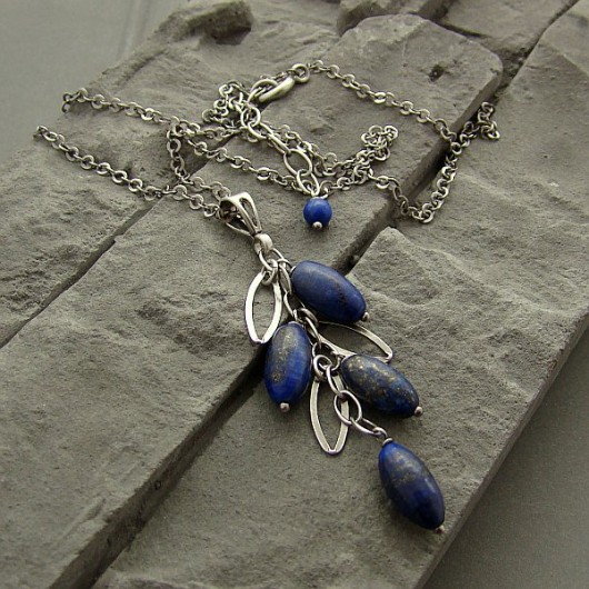 Lapis w listkach - naszyjnik RayOfArt