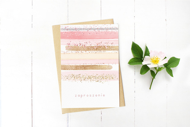 Zaproszenie PINK AND GOLD Cudowianki