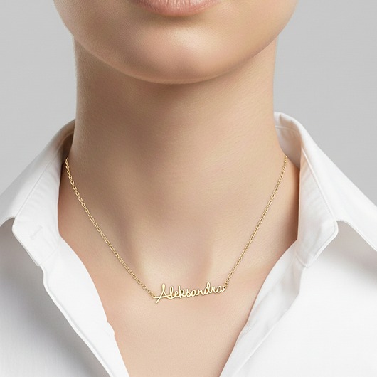 złote naszyjniki Złoty Naszyjniki z Imieniem dowolny napis imię