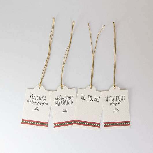 kartki świąteczne Bileciki do prezentów świątecznych 8 szt