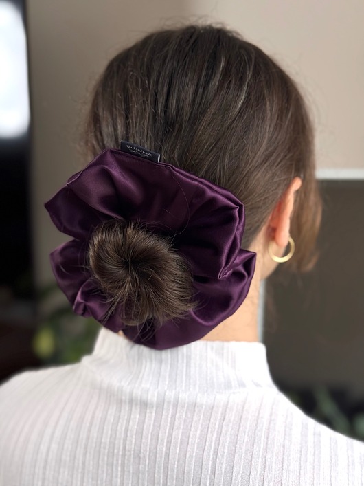 gumki do włosów Big scrunchie Śliwka