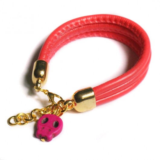 ŻYJ KOLOROWO! coral pink & fuchsia skull kaktusia