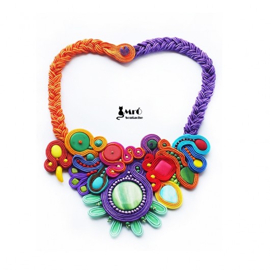 Bajkowy naszyjnik sutasz ( soutache) Mró Soutache