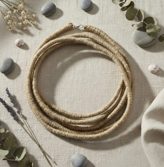 kolie Dwumetrowiec długi naszyjnik lniany