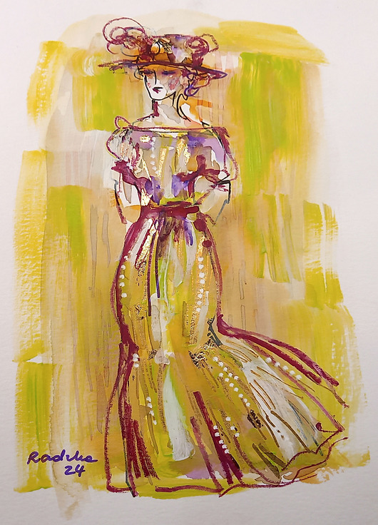 obrazy Lilka 73 - akwarela 16x24 cm unikat