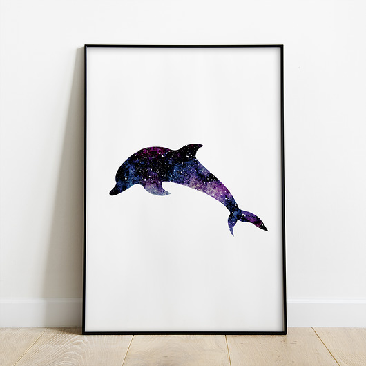 Plakat delfin - kolekcja nebula trochę na ścianę