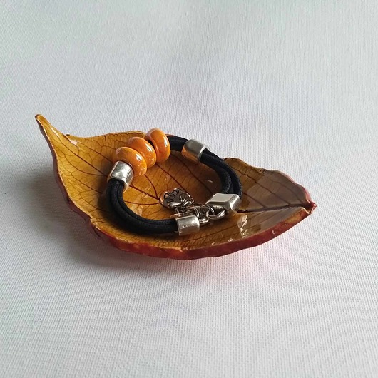 pojemniki na biżuterię Podstawka ceramiczna liść