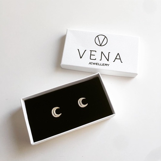 Pozłacane kolczyki półksiężyce srebro 925 VENA Jewellery