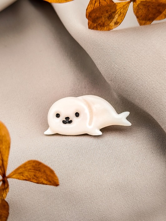 przypinki Pin foka, broszka dla miłośnika morskich zwierzaków, przypinka z foką