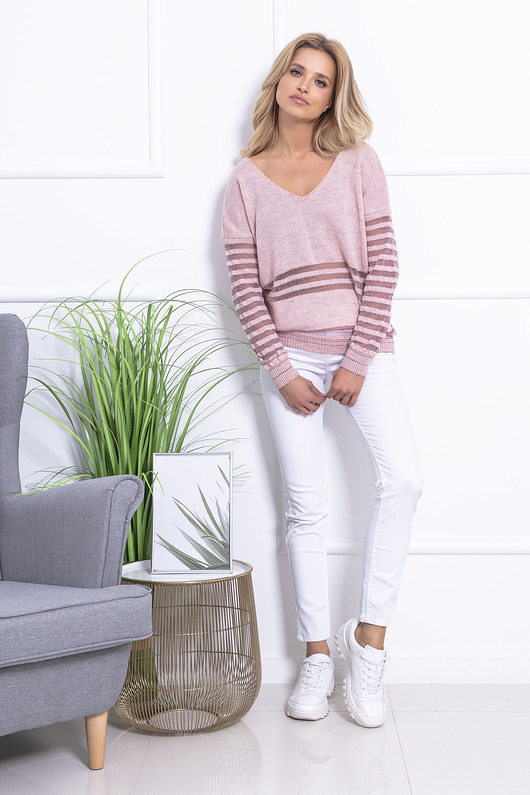 Sweter z paseczkami  F724 FOBYA