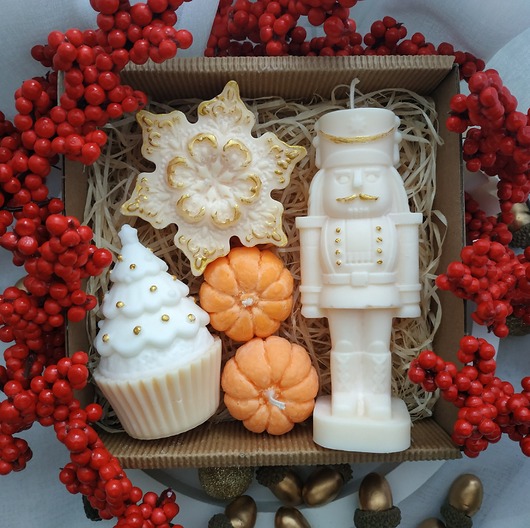 świeczniki i świece Świąteczny zestaw prezentowy