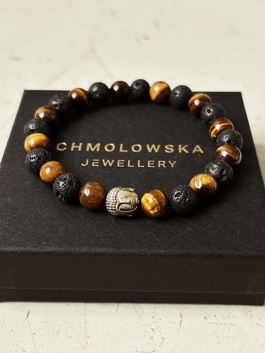 biżuteria męska Bransoletka męska  Tygrysie Oko Budda