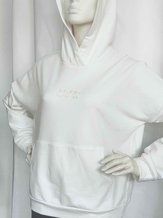bluza z kapturem damska Bluza RESORT off white (z logo-haft)