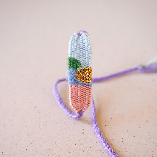 bransoletki - inne Tkana, mini bransoletka na sznureczku - pastelowy widoczek