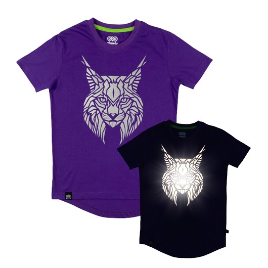 bluzki dla chłopców koszulka z odblaskowym rysiem