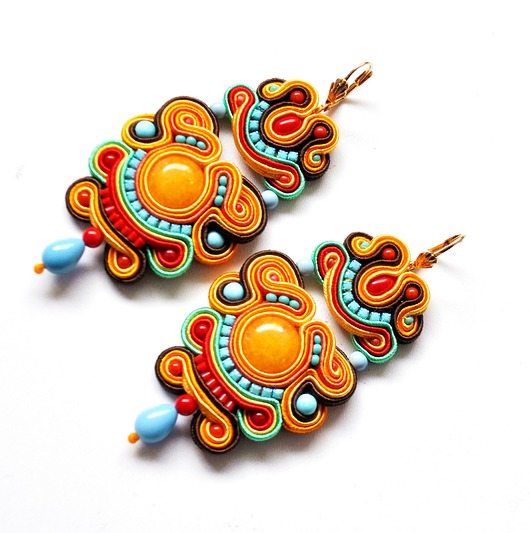 kolczyki soutache Sutaszowe kolczyki TANGER