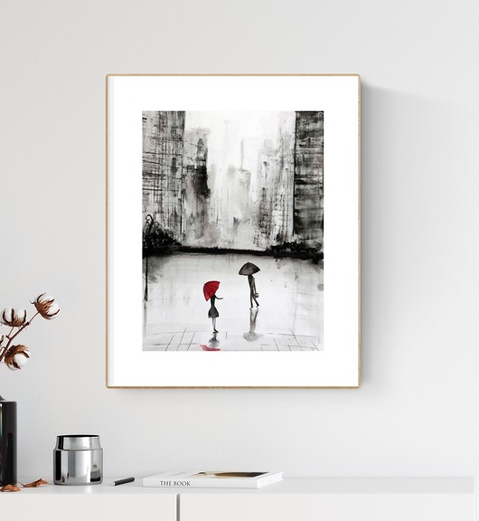 grafika 30X40 cm wykonana ręcznie MiniMalArt