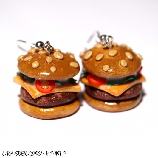 kolczyki hamburgery ciasteczkatynki