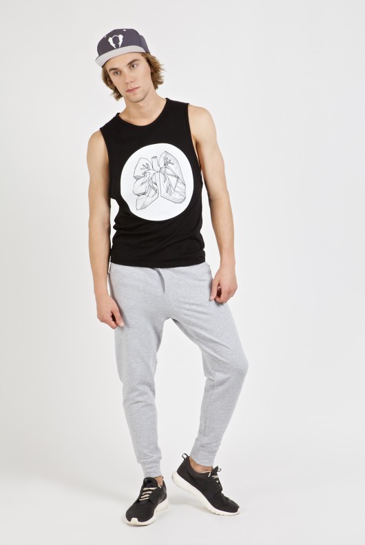 Czarny tanktop 'płuca' NoExcuse