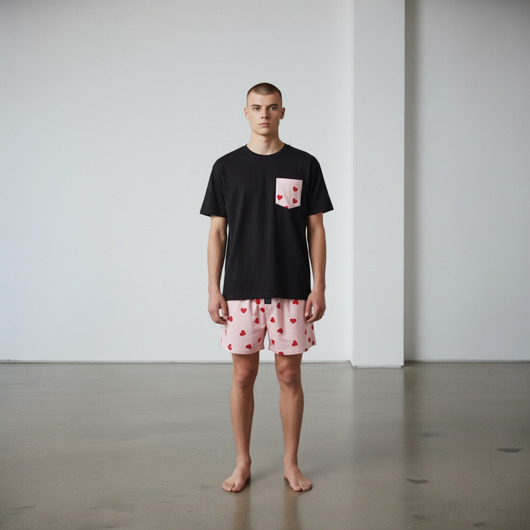 moda - inne Piżama Unisex bawełniana w serca