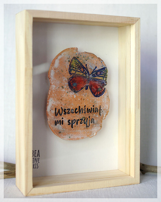 Ozdoby na ścianę Wszechświat mi sprzyja, dekor w ramce