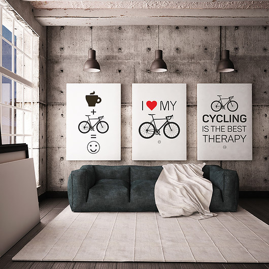 zestaw plakatów dla rowerzysty - 3 szt. B2 studioixi