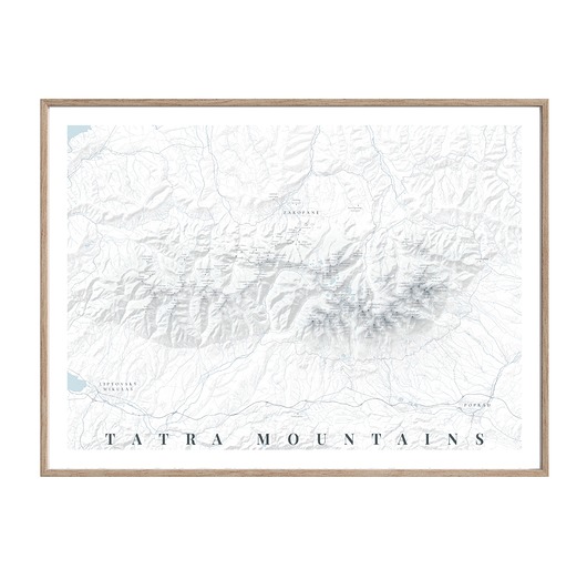 plakaty Polska Tatry - i ich szczyty / plakat mapa