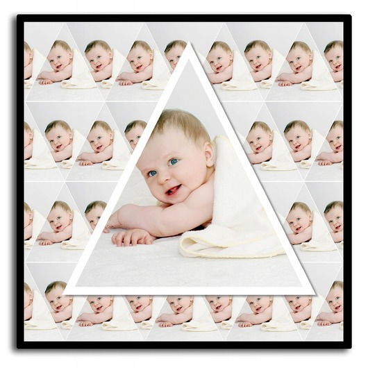 plakaty Plakat geometryczny, kolaż ze zduplikowanym zdjęciem