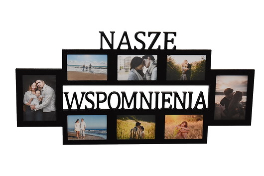 ramki na zdjęcia Multirama ramka na zdjęcia z napisem Nasze Wspomnienia mdf 8 zdj