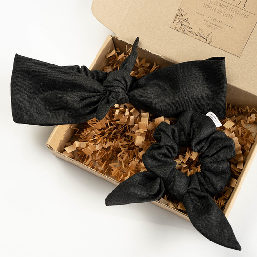 Zestaw prezentowy BLACK LINEN wu handmade
