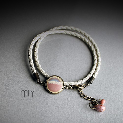 bransoletki ceramiczne Zorza/bransoletka z ceramicznym oczkiem