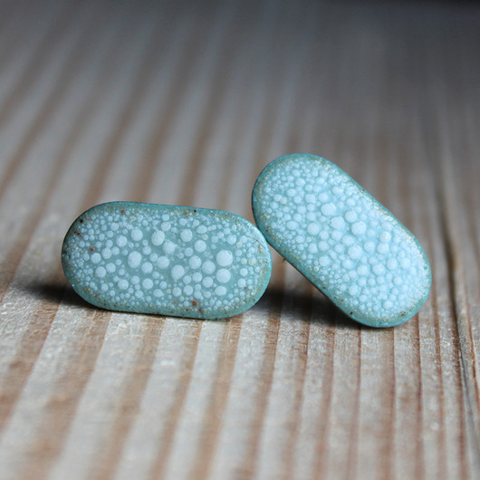 kolczyki ceramiczne PILL Owies/stal chirurgiczna/