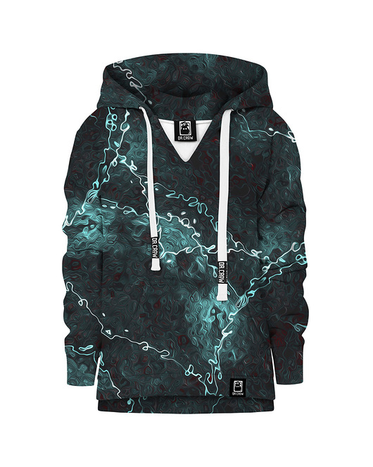bluzy dla dziewczynki Bluza Dziewczynka DR.CROW Marble Turquoise