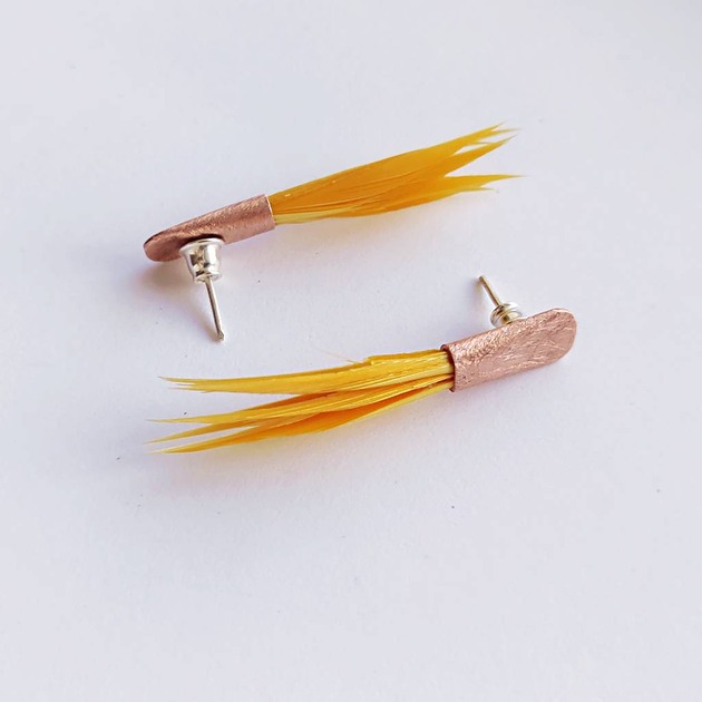 kolczyki z piórami PIÓRKO kolczyki