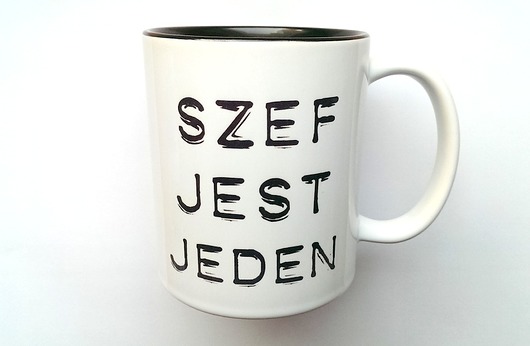 Kubek SZEFA z CZARNYM WNĘTRZEM FarrowDesign