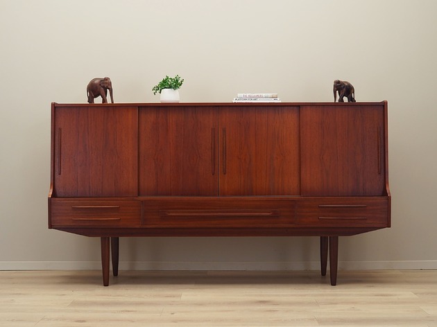 komody i szafki Highboard tekowy, duński design, lata 60, produkcja: Dania
